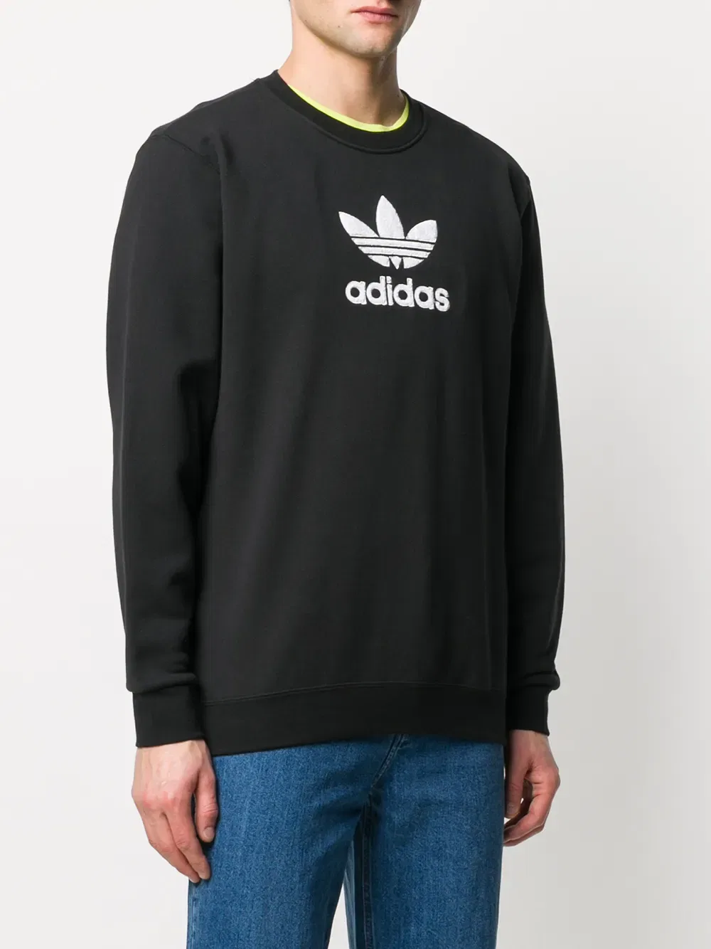 Премиальная толстовка с круглым вырезом Adidas, черный — фото 3