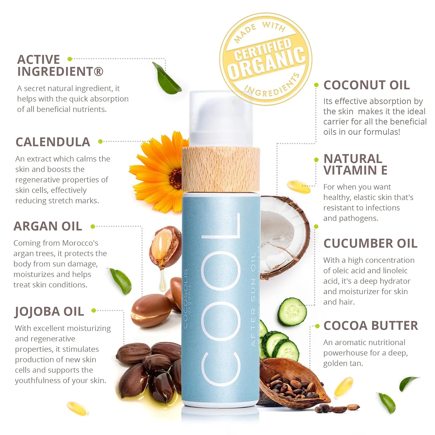Органическое масло после загара Cool с мятой от COCOSOLIS Cocosolis — фото 2