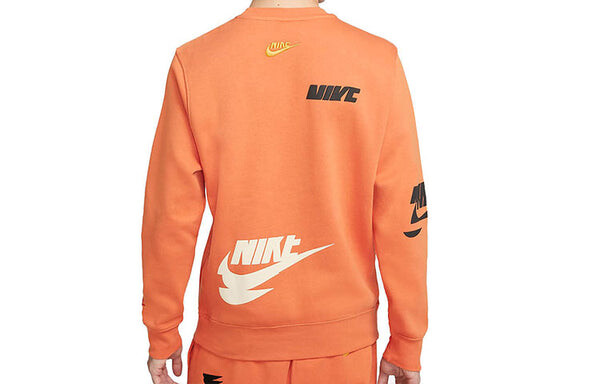 Толстовка Men's Nike Sportswear Sport Essentials Logo Printing Fleece Round Neck Pullover Orange, оранжевый — фото 4
