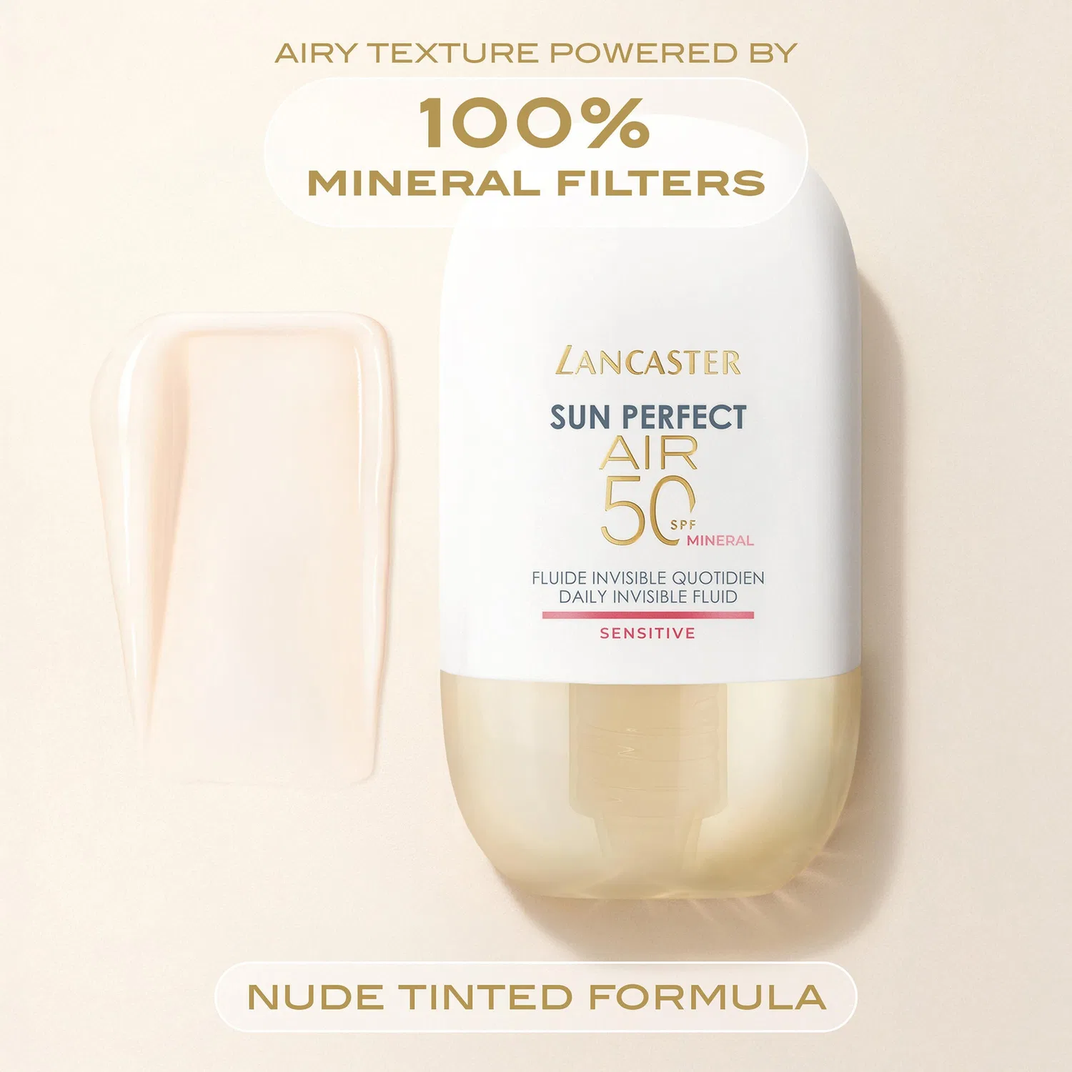Sun Perfect Air Daily Invisible Fluid SPF50 Sensitive Mineral 40 мл/1,3 унции Lancaster — фото 3