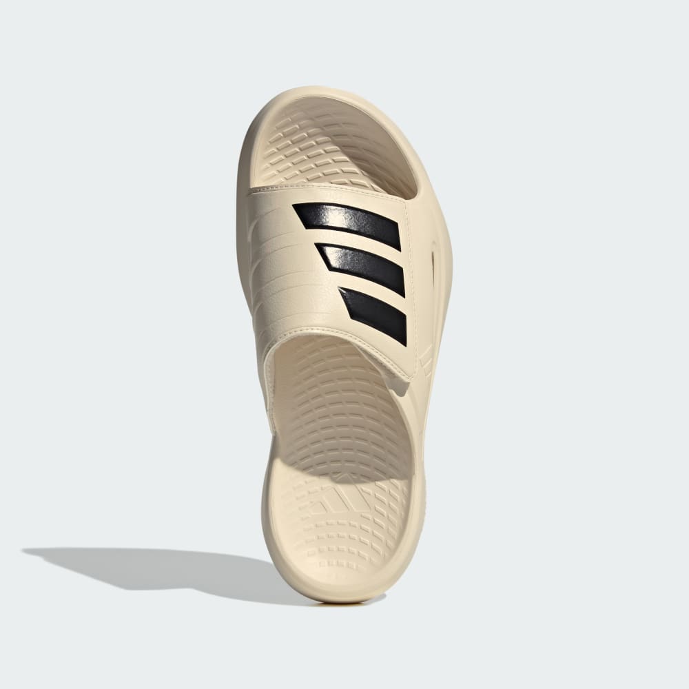 Шлепанцы Adidas Lightblaze Slides, цвет Wonder White/Core Black/Wonder White — фото 2