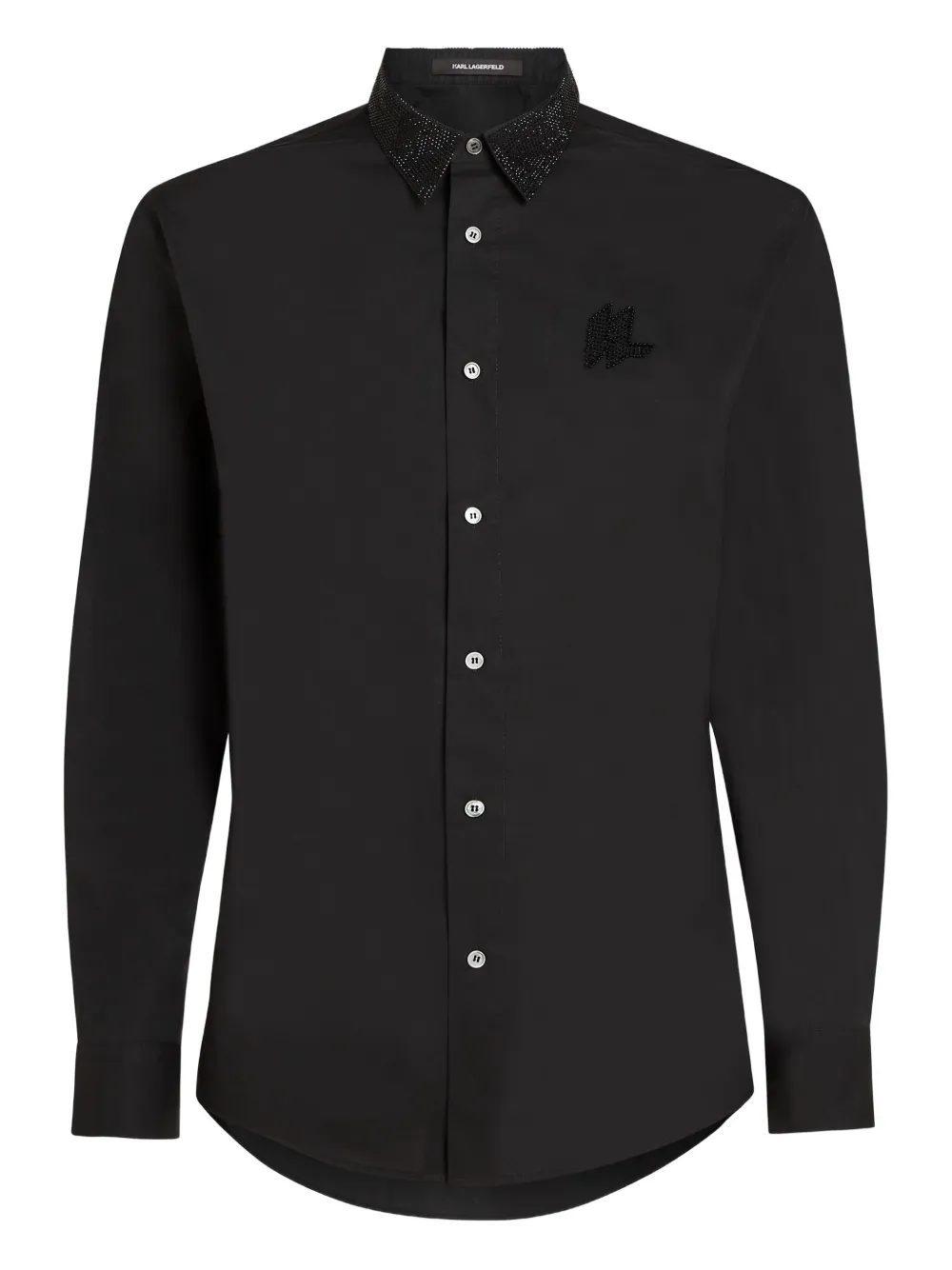 

Рубашка с декорированным воротником KARL LAGERFELD, черный