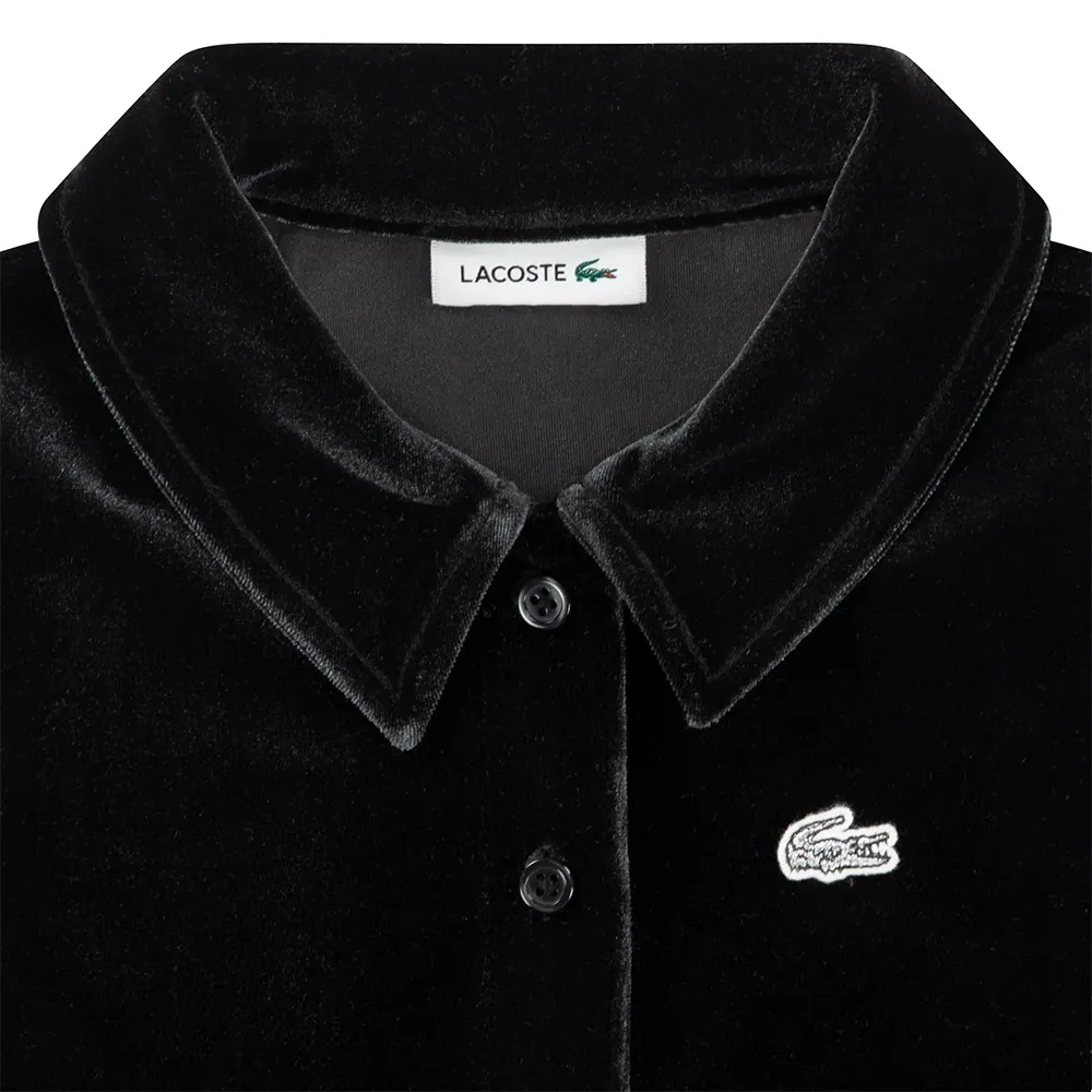 Детское платье Lacoste из стираного велюра Lacoste kids, черный — фото 3