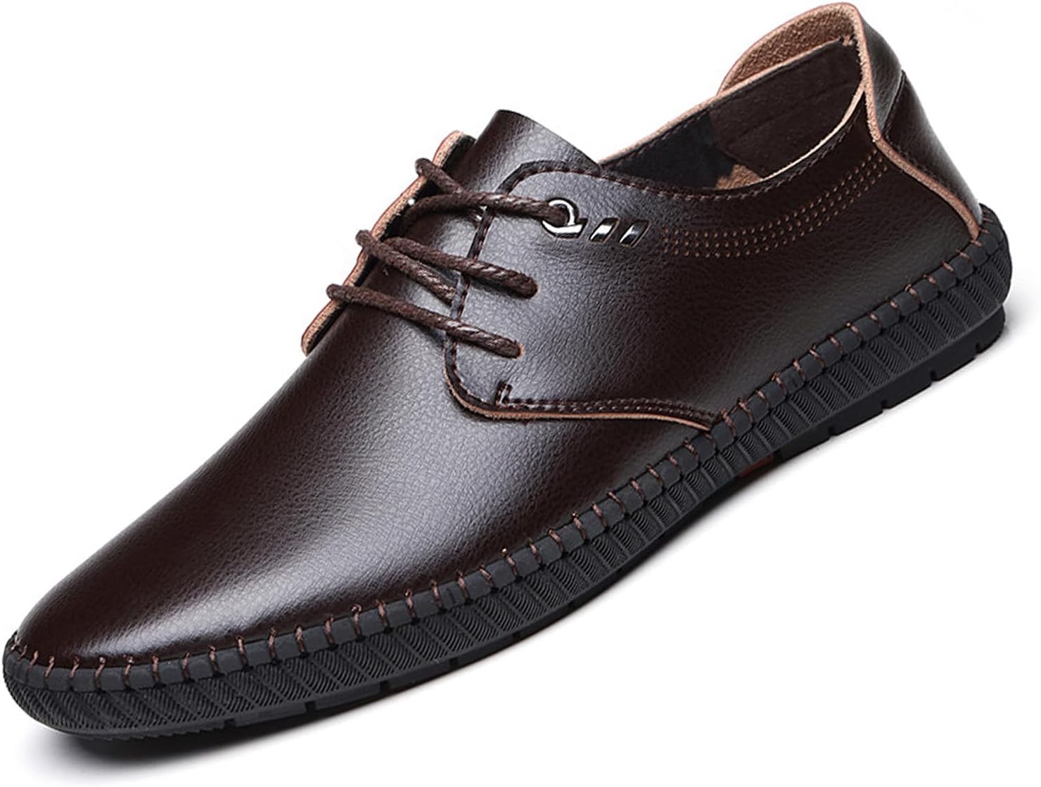 

Мужские кожаные оксфорды с шнуровкой, низкие, для бизнеса, дышащие, с вырезами, повседневные, противоскользящие, с мелким отверстием, модные деловые туфли для работы Optigard, коричневый