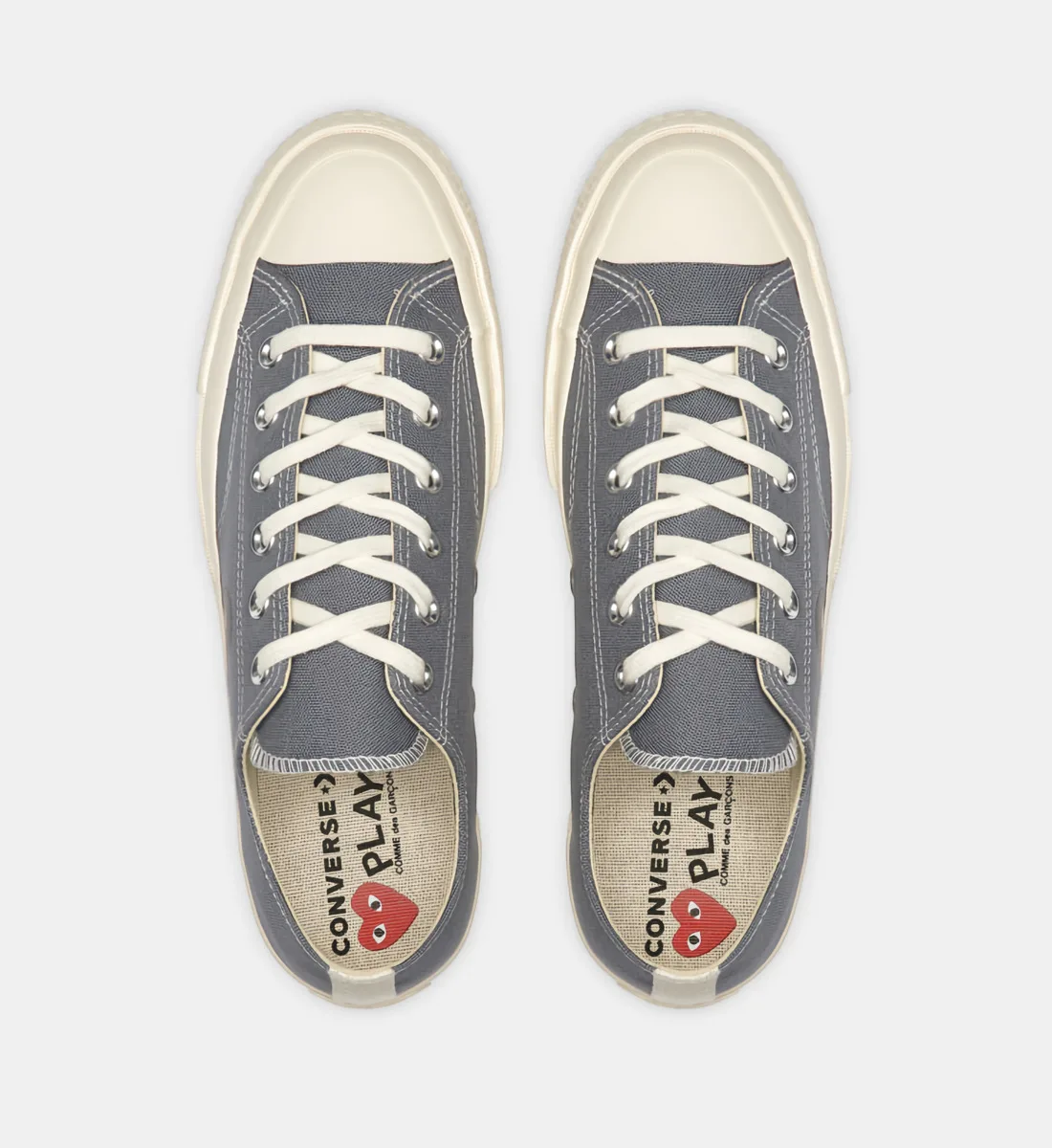 Низкие кеды Comme des Garçons PLAY X Converse из хлопка, серый — фото 3