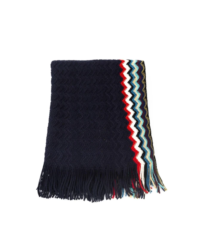 

Шерстяной шарф с геометрическим фантазийным рисунком Missoni, черный