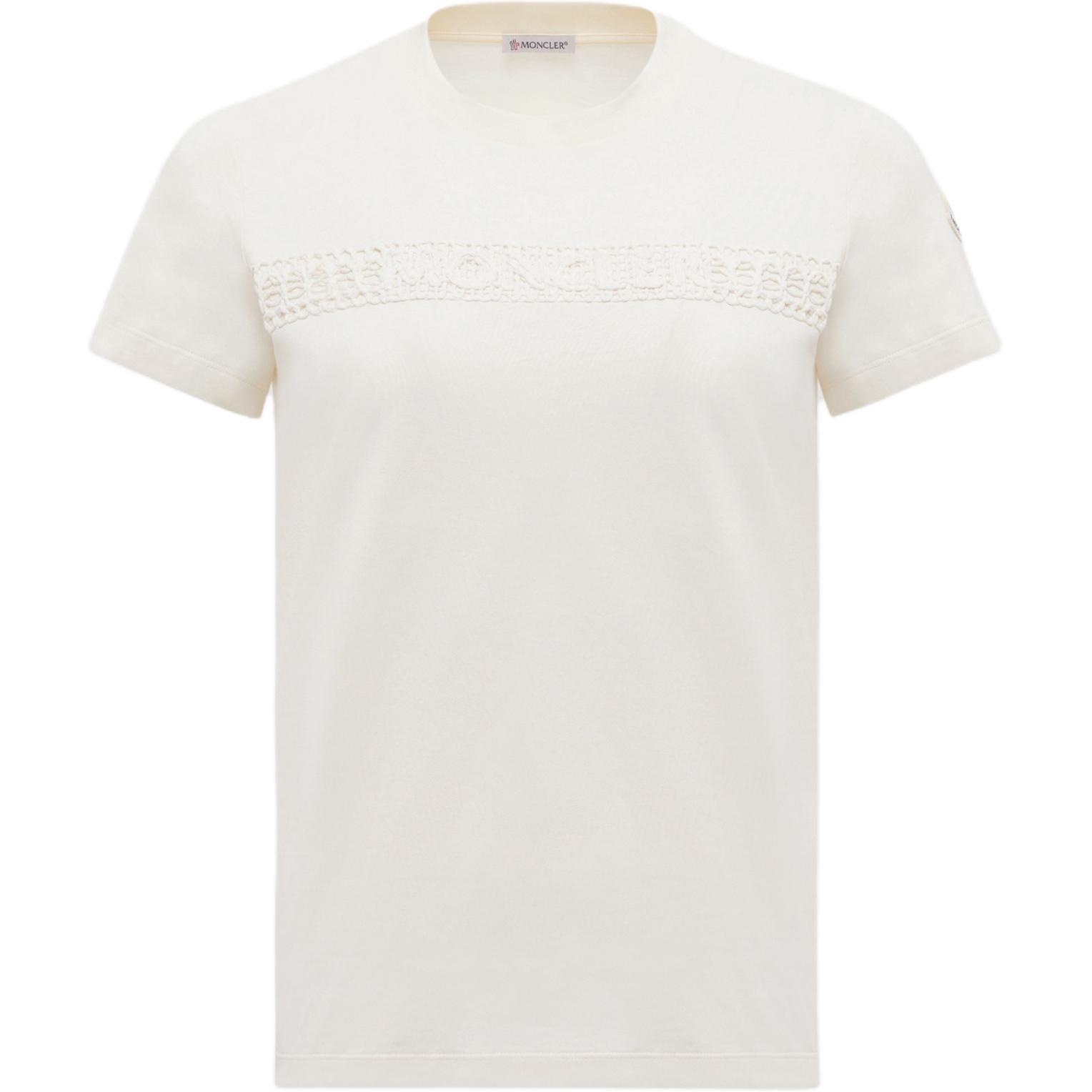 

Футболка из хлопка с вышитым логотипом Moncler, белый