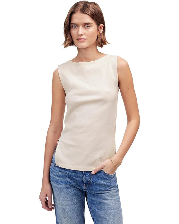 

Топ Madewell Boat Neck Slit Tank, цвет Vintage Ivory