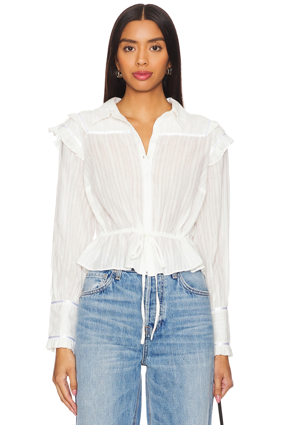 

Однотонная блузка на рассвете Free People, белый