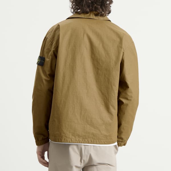 Рубашка-куртка из хлопка рипстоп с двойным покрытием Stone Island, military зеленый — фото 3