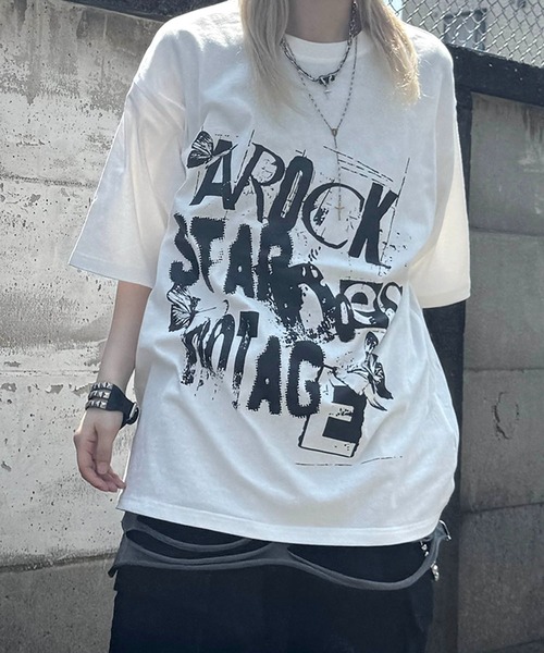 

Футболка оверсайз с короткими рукавами, принт скелет и бабочки ILL'S, белый