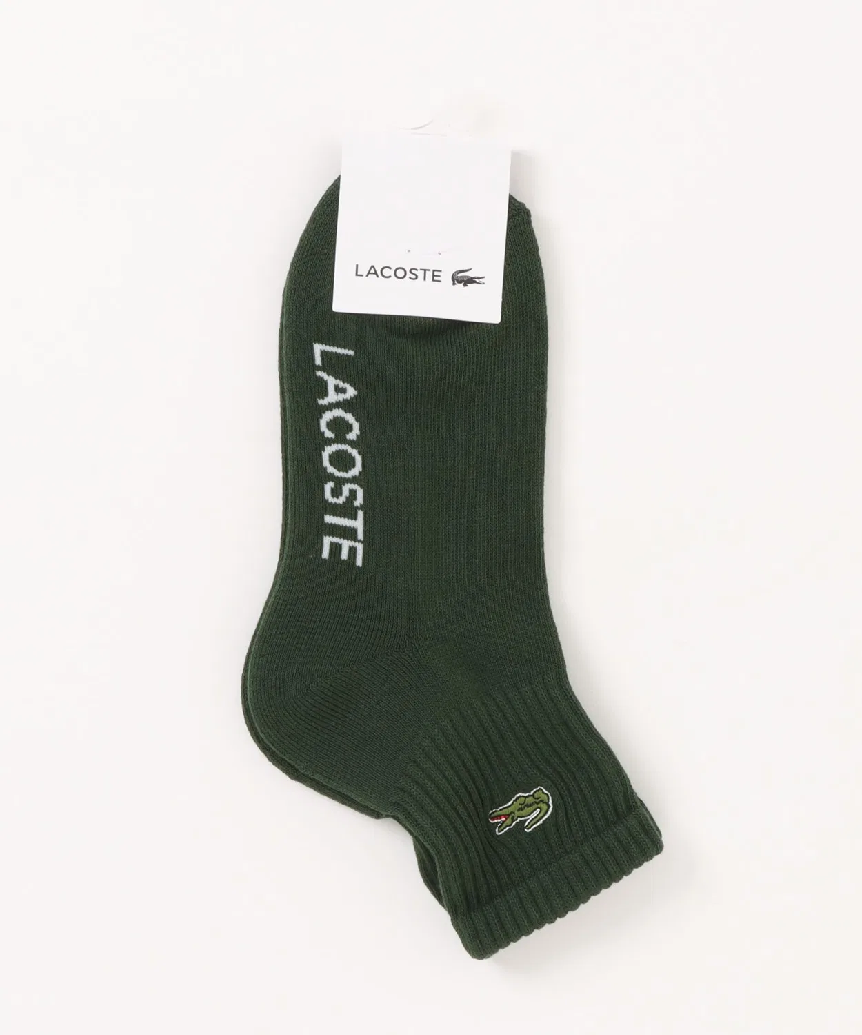 Носки женские Lacoste зеленый с логотипом
