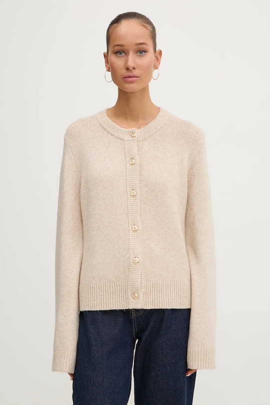 

Кардиган с добавлением шерсти Abercrombie & Fitch, бежевый