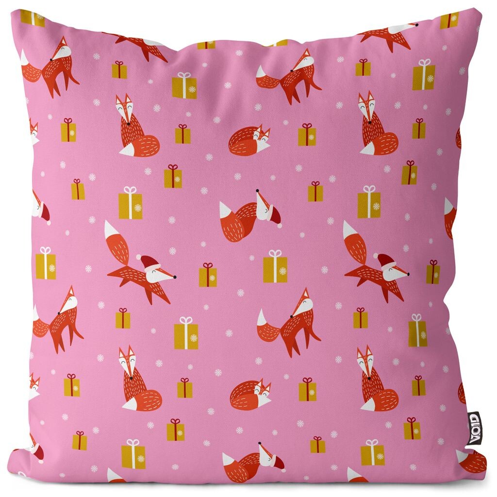

VOID Рождественский чехол для подушки с изображением лисы, полиэстер, водонепроницаемая подушка для улицы и дома. Размер: 80 x 80 см.