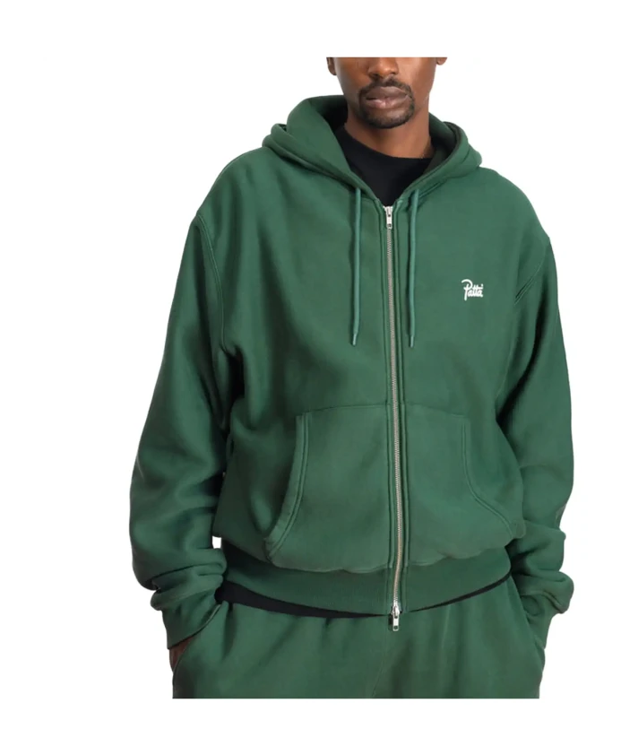 

Классическая зеленая толстовка на молнии Patta, зеленый