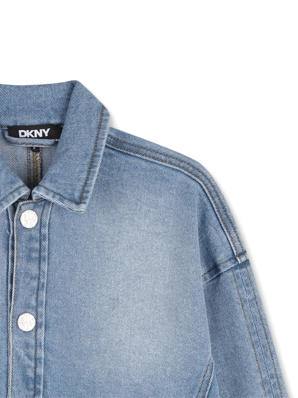 Джинсовая куртка с воротником Dkny Kids, синий — фото 3