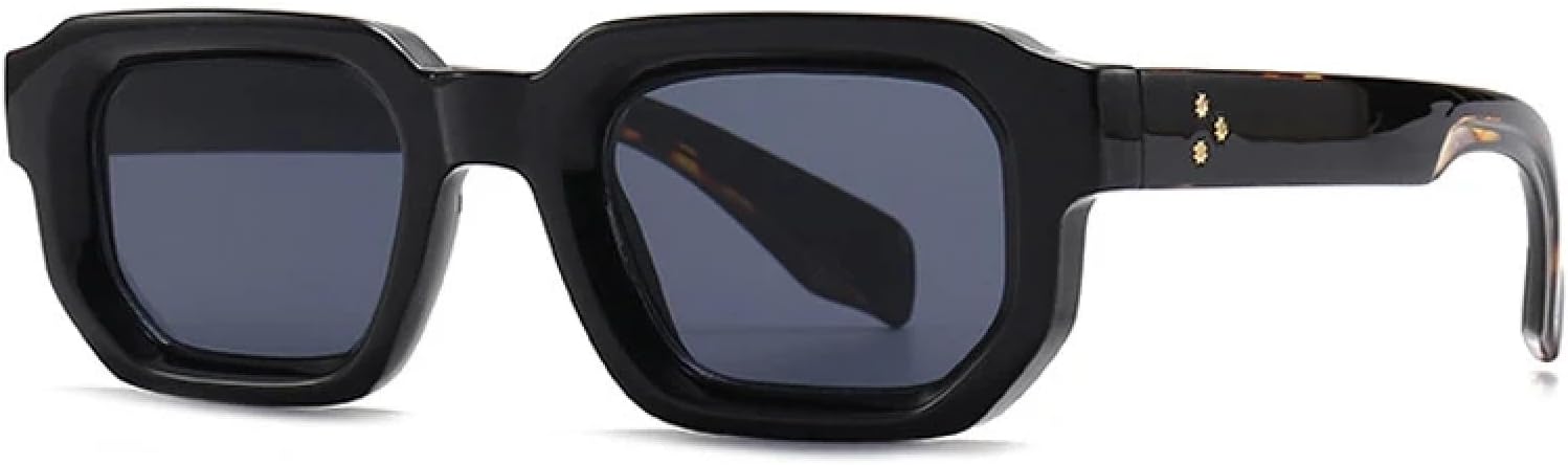 

Модные солнцезащитные очки с заклепками для женщин, защита от УФ-излучения UV400, ретро-градиент, солнцезащитные очки для мужчин в стиле панк TKKTLLT, Black Leopard Grey