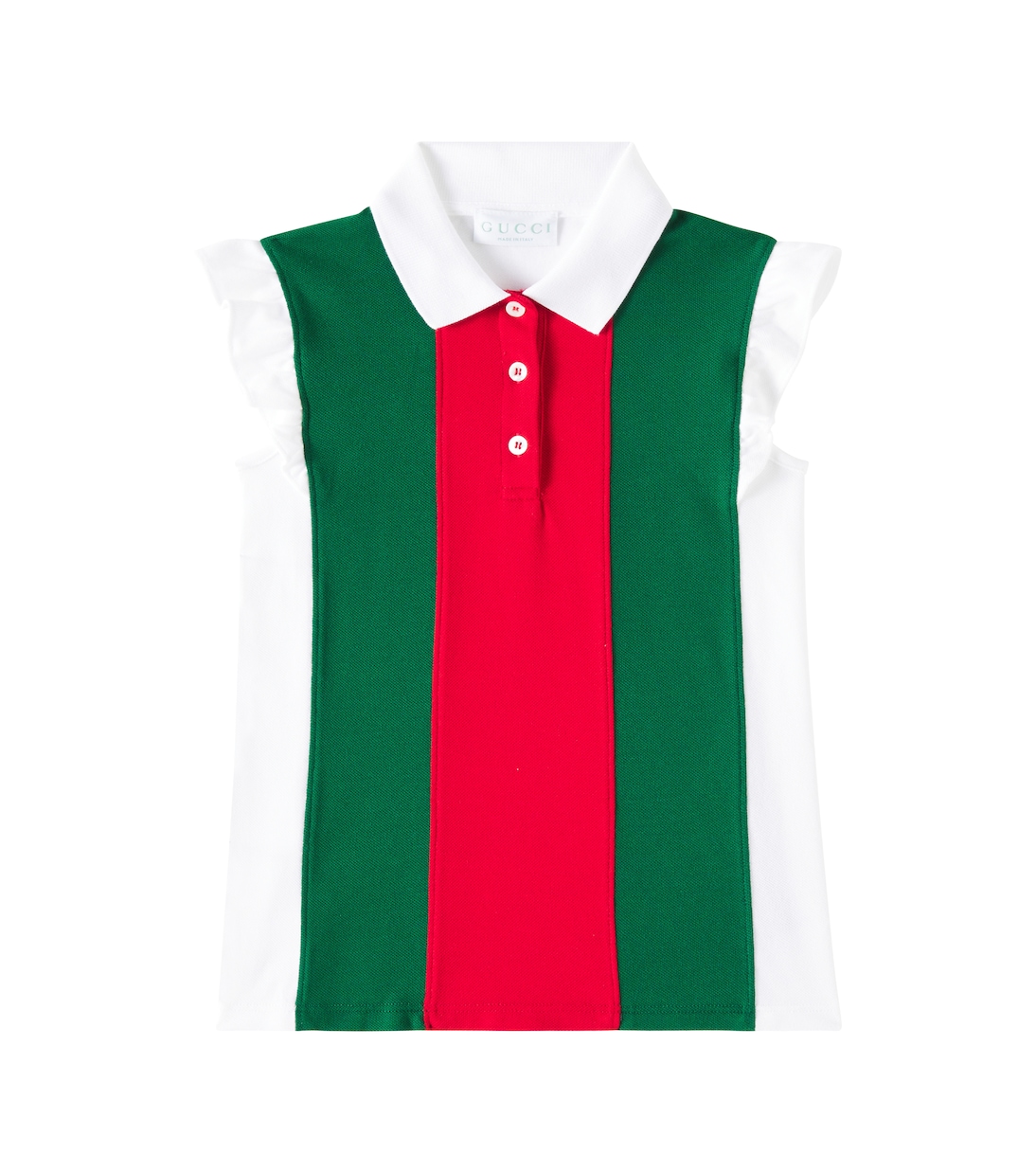 

Хлопковая поло с добавками Gucci Kids, Optical White/ Mix