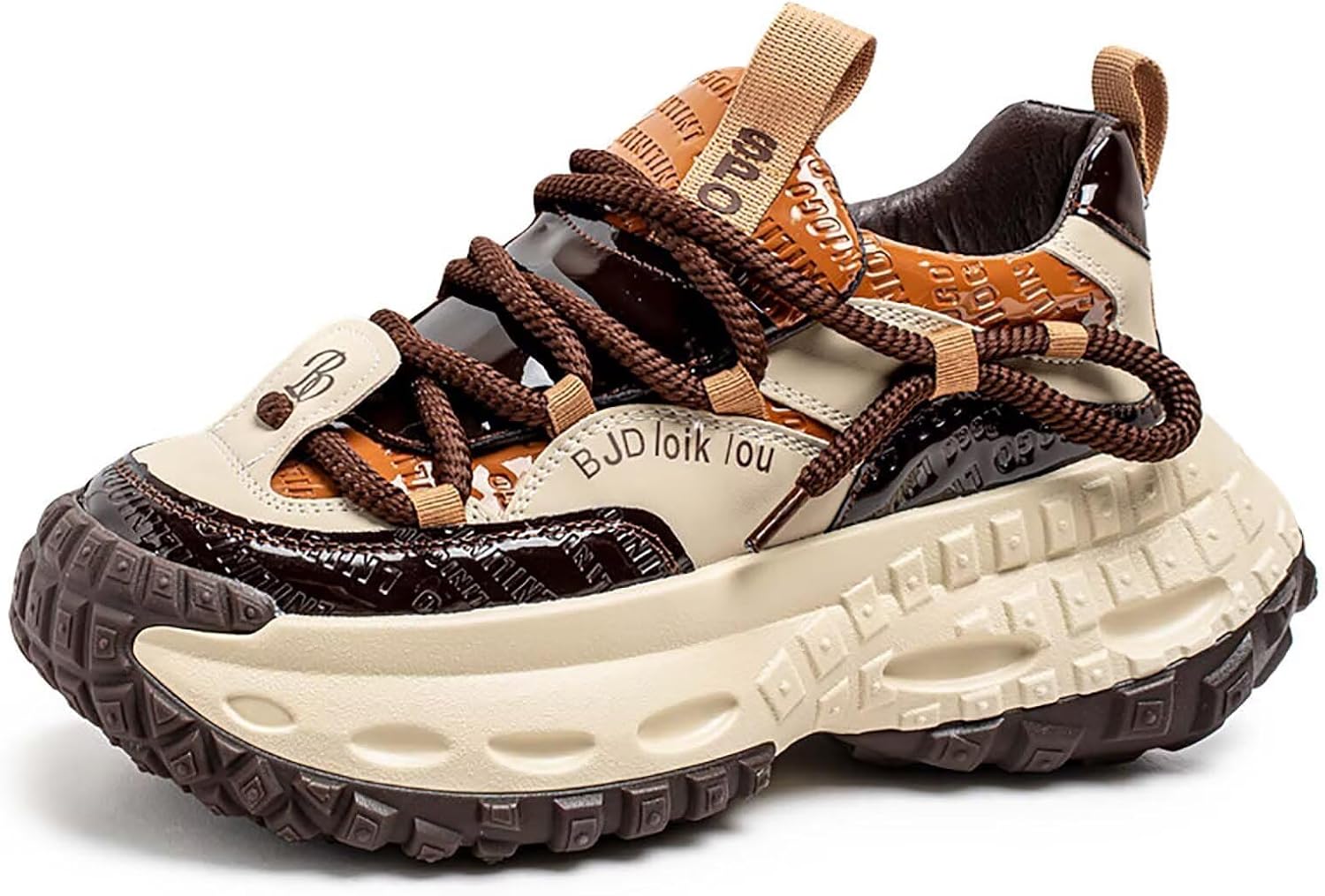 

Мужские модные кроссовки TERBOFIN, повседневная обувь для ходьбы, комфортные с застежкой на шнуровке, коричневый