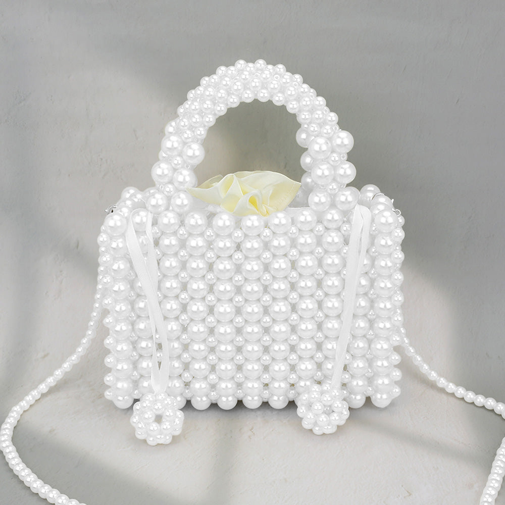 

Сумка через плечо Pearl Box с верхней ручкой FASHNZFAB, родий, белый