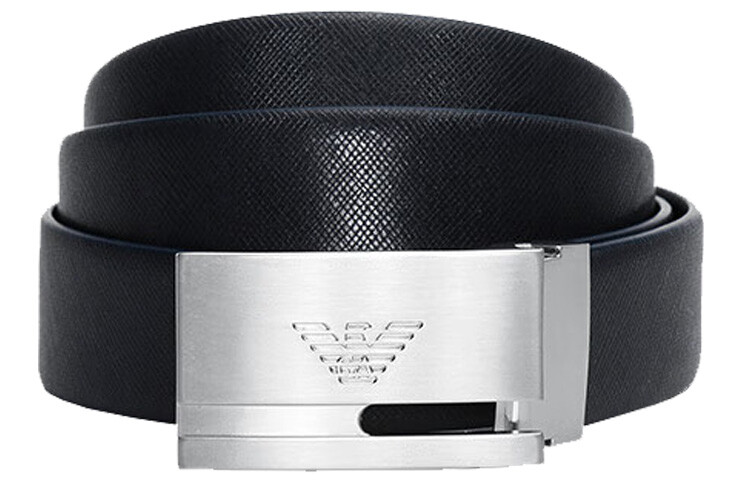 

EMPORIO ARMANI Мужской кожаный ремень, Черный