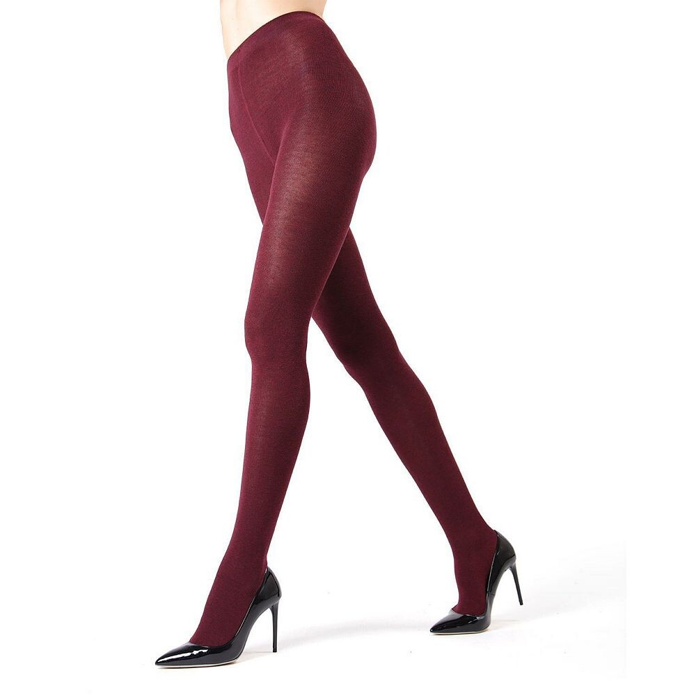 

Очень широкие плоские трикотажные колготки королевского размера MeMoi, цвет Burgundy Heather