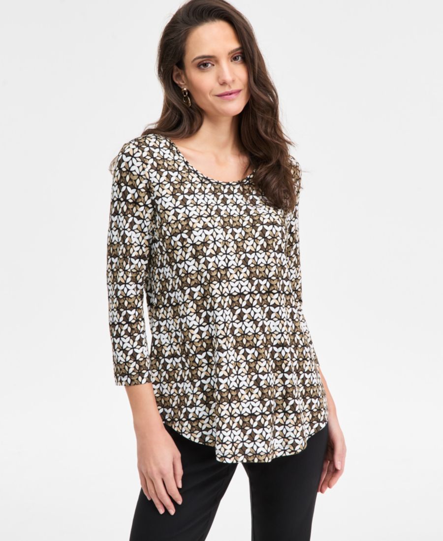 

Топ с вырезом-лодочкой от Emerald Shapes, эксклюзивно представлен в Macy's JM Collection, Deep Black Combo