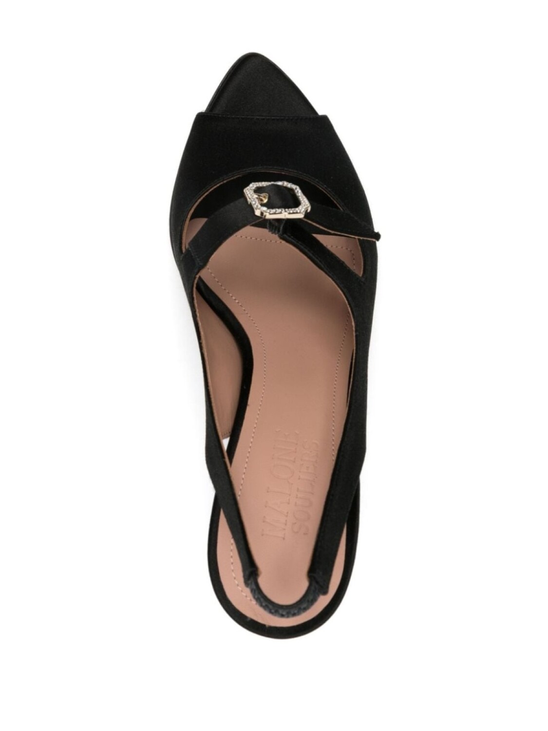 Босоножки Celeste 90мм с пряжкой из кристаллов Malone Souliers, черный — фото 4