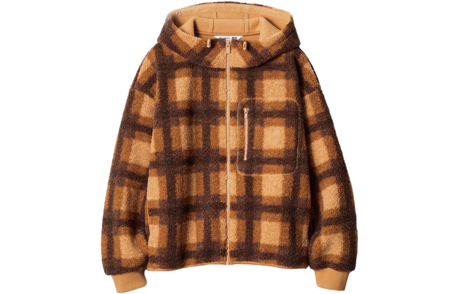 UNIQLO Куртка бархатная женская тёмно-бежевая, Dark Beige — фото 3