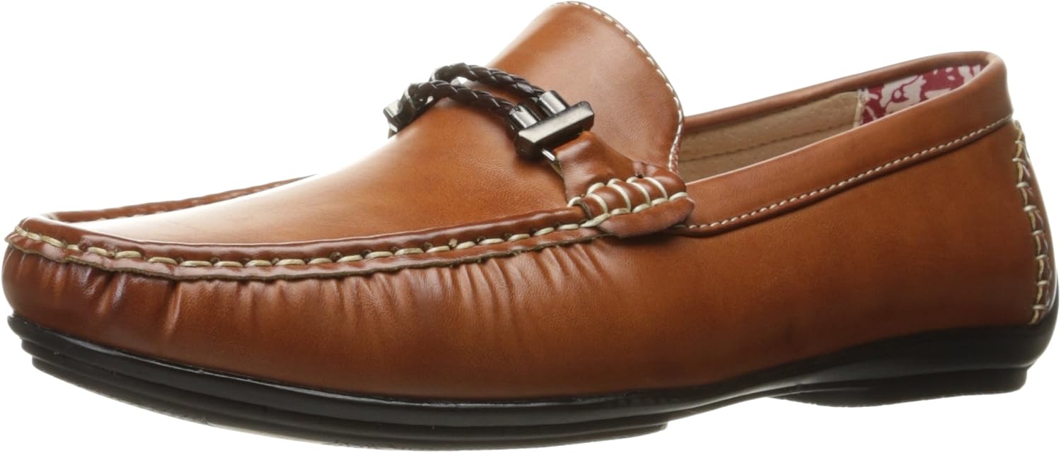 

Мужские мокасины для вождения STACY ADAMS Percy с плетеным ремешком, Tan Smooth