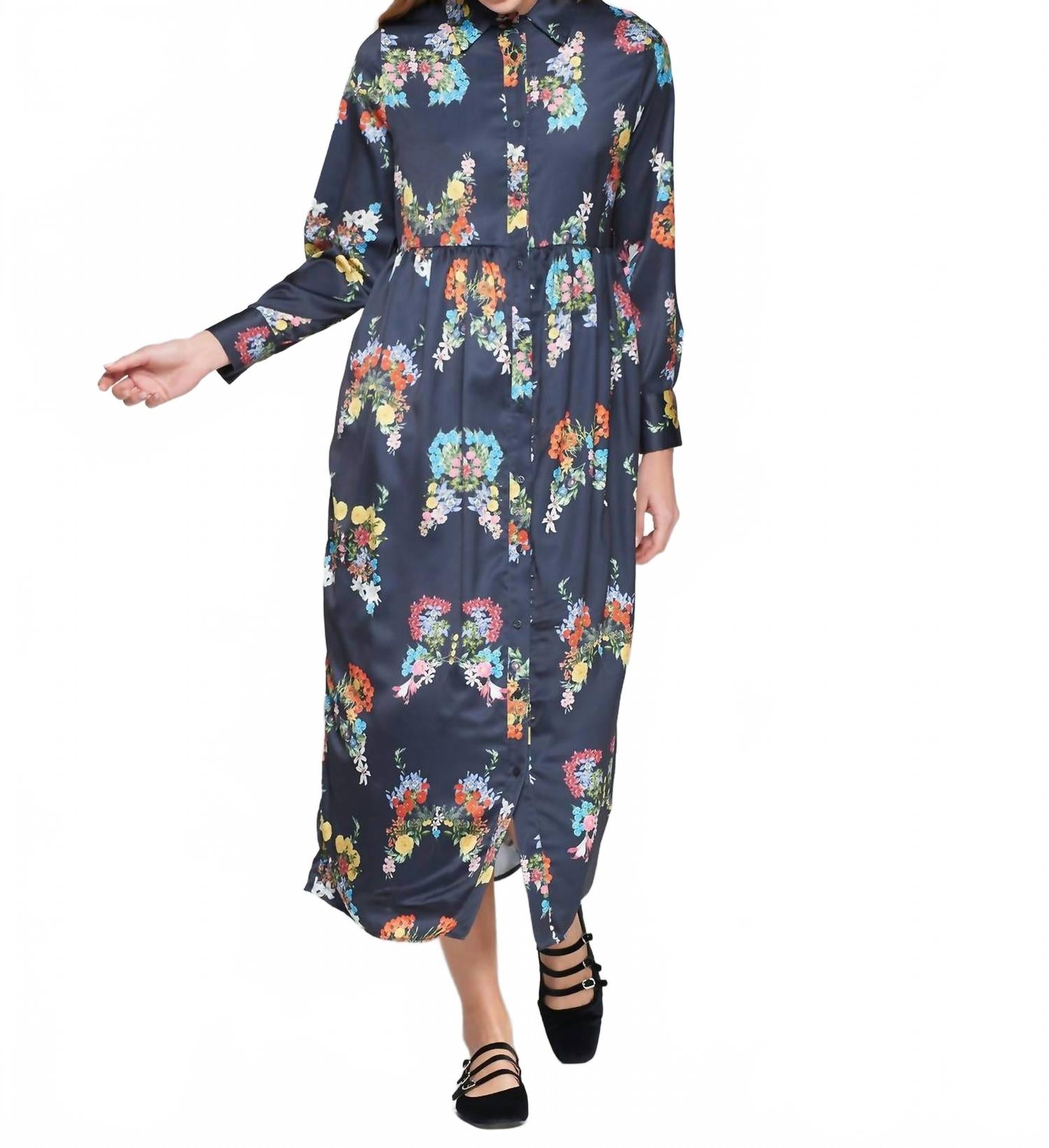 

Платье Amira Mariposa с цветочным принтом, темно-синего цвета Vilagallo, Navy Floral