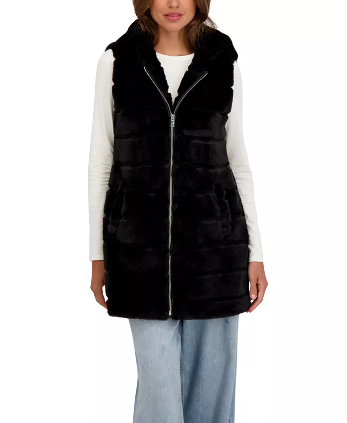 

Женская худи с капюшоном и искусственным мехом 3/4 Sebby Collection, черный