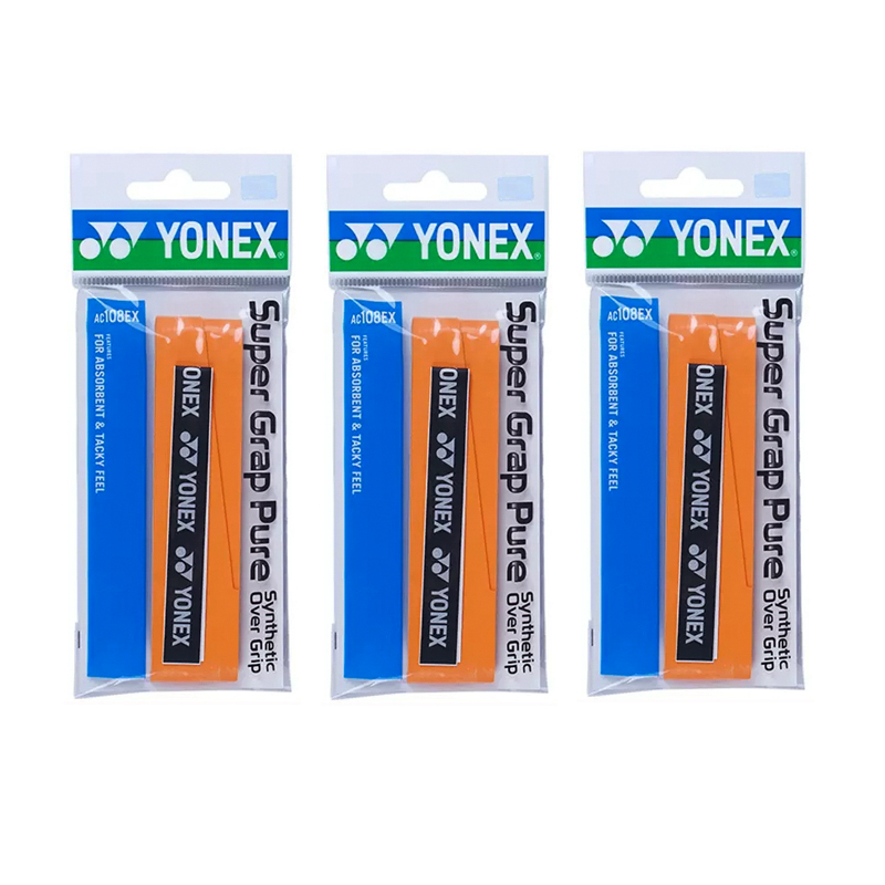

Лента для рукоятки бадминтонной ракетки полиуретановая сетка перо унисекс YONEX, оранжевый