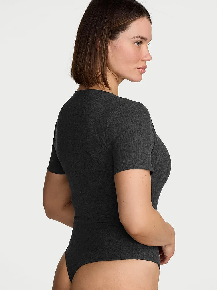Корректирующее белье Victoria, разглаживающий боди в рубчик. Victoria'S Secret, Heather Charcoal Grey — фото 2