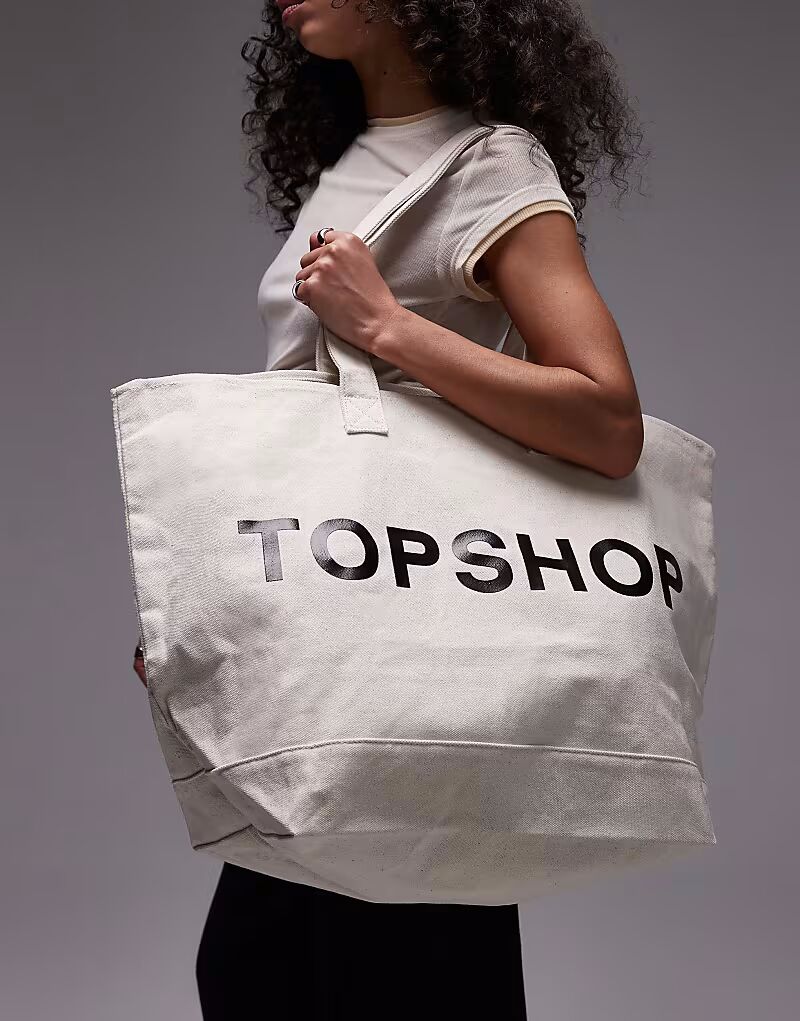 

Сумка-шоппер Topshop белого цвета