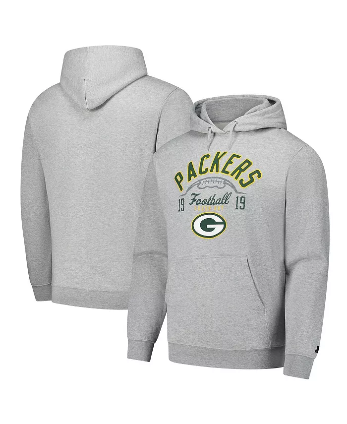 

Мужской худи Heather Gray Green Bay Packers Starter