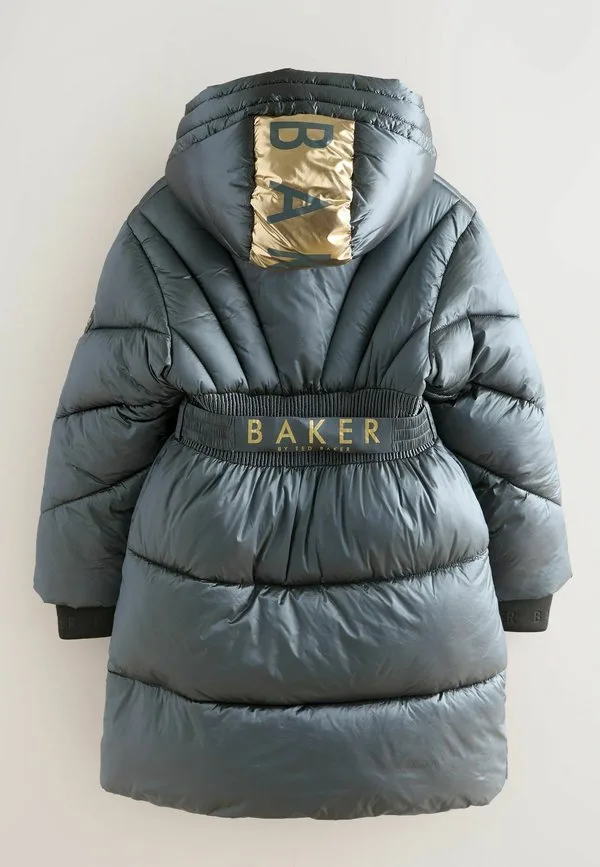 Зимнее пальто прямого кроя с жемчужным поясом Baker By Ted Baker, Navy — фото 2