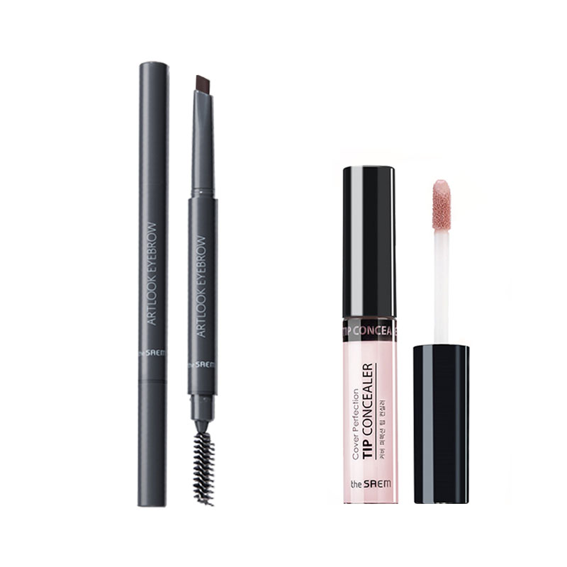 

Двусторонний карандаш для бровей silky concealer легко растушевывается безупречно держится долго без эффекта маски 6,5г+0,2г The Saem