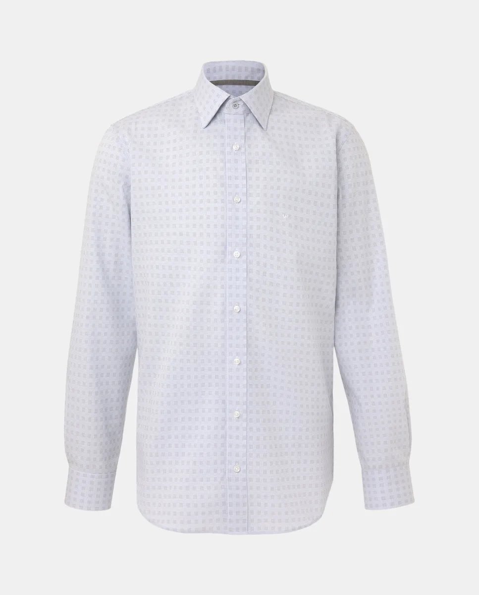 

Мужская рубашка современного кроя в клетку Michael Kors, белый