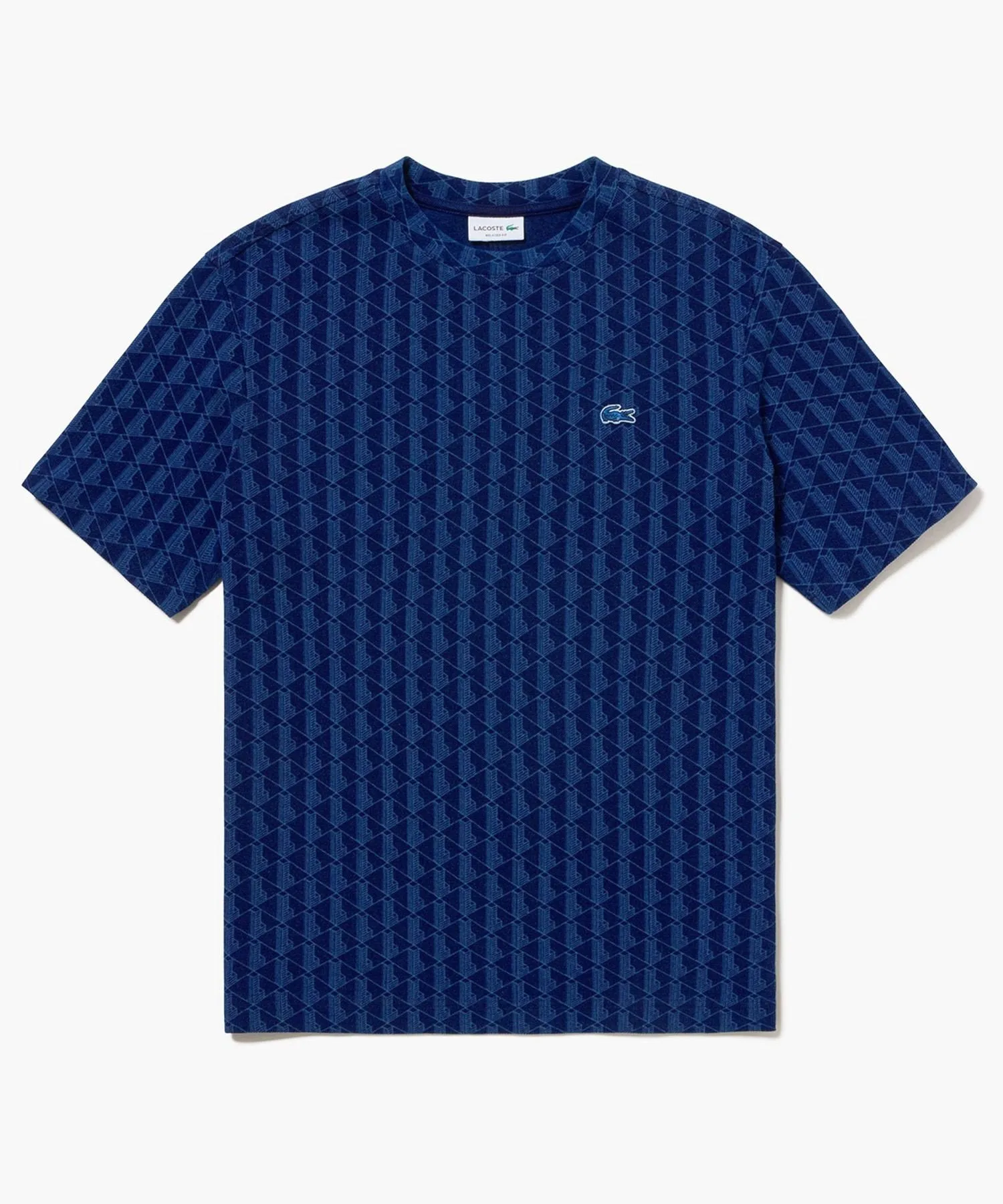 Футболка Lacoste с короткими рукавами, ткань пике, монограмма, цвет индиго — фото 4