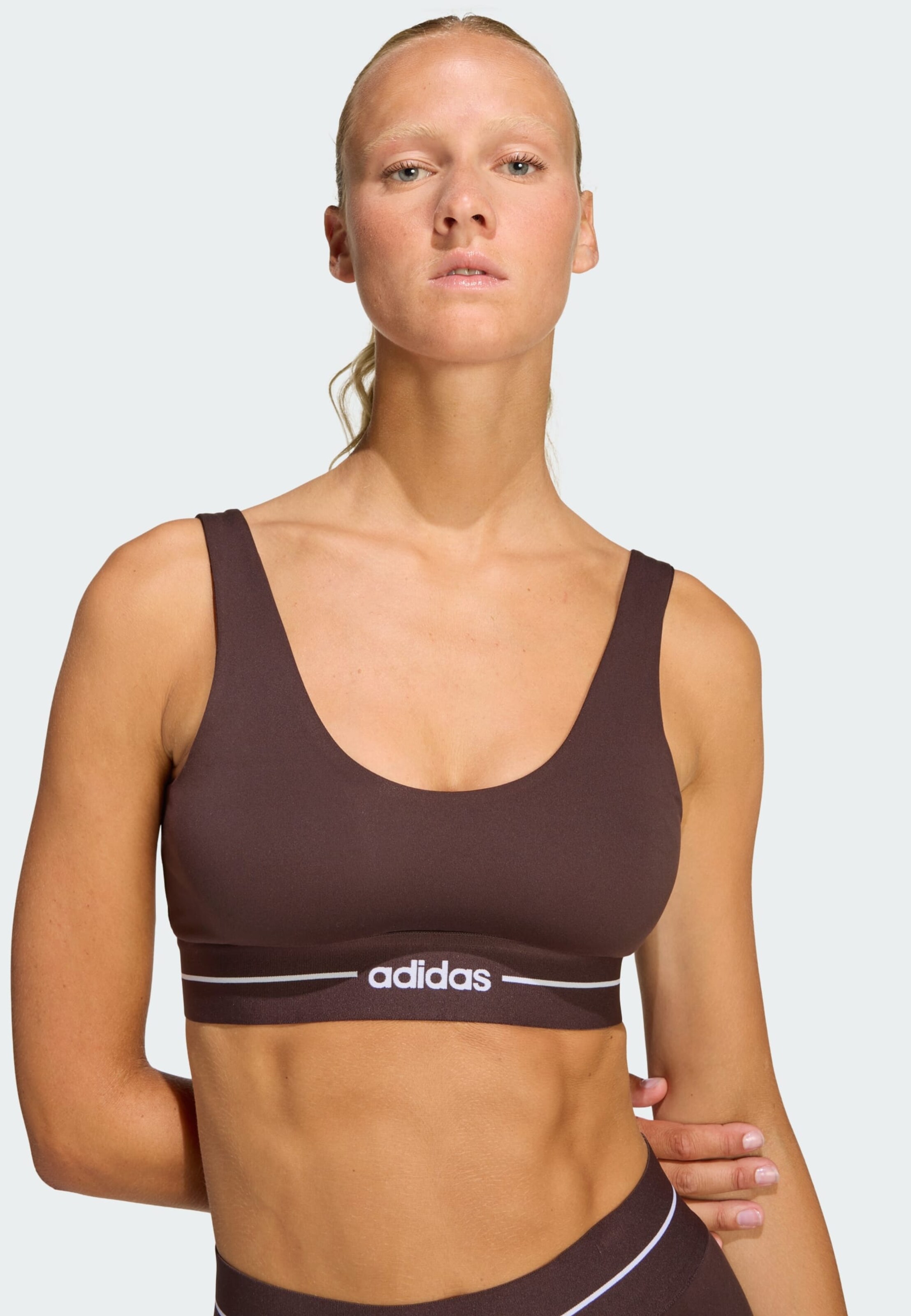 Adidas Performance Спортивный бюстгальтер-бралетт 'Hyperglam' в цвете Chocolate — фото 4