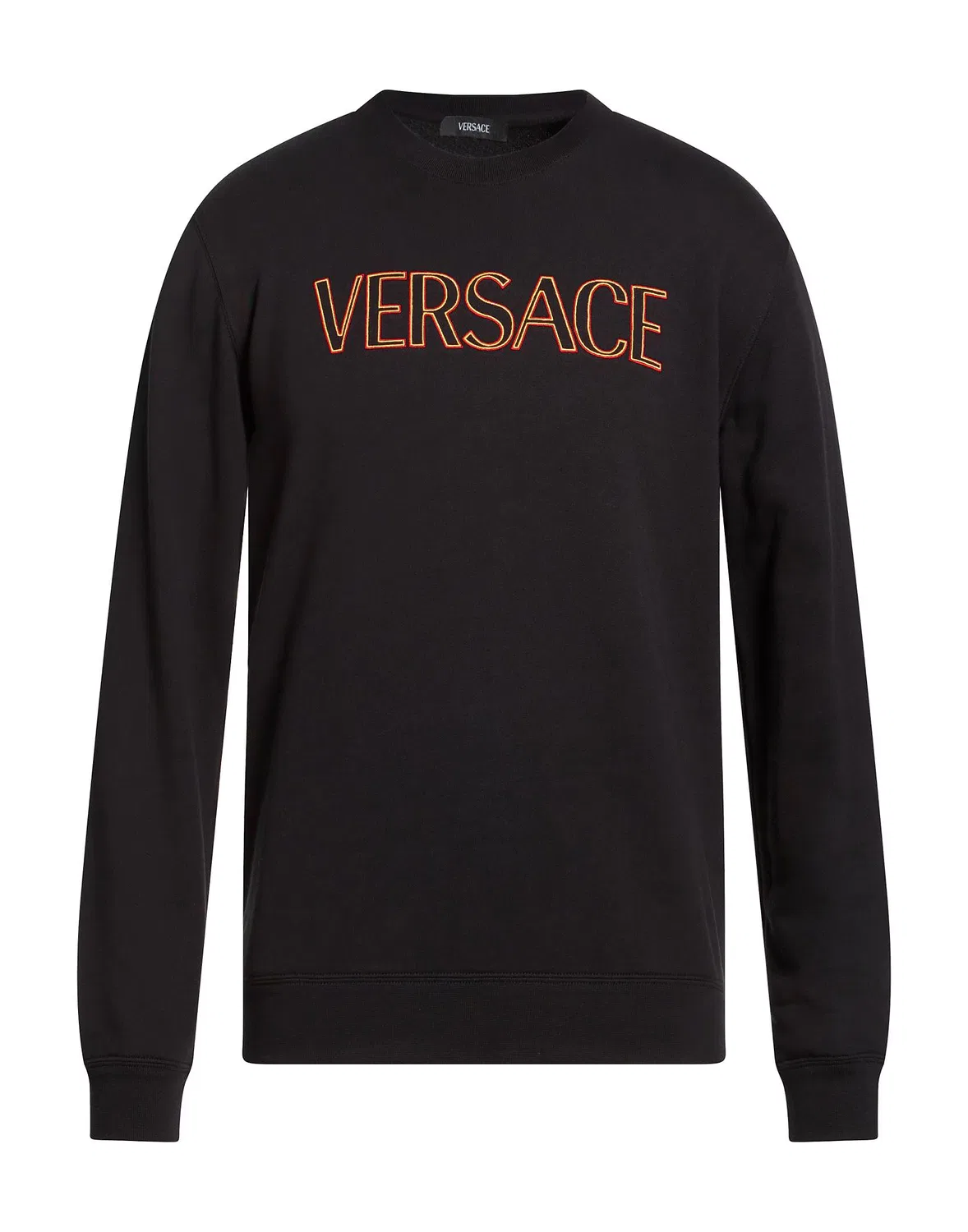 Свитшот с аппликациями и вышитым логотипом VERSACE черный