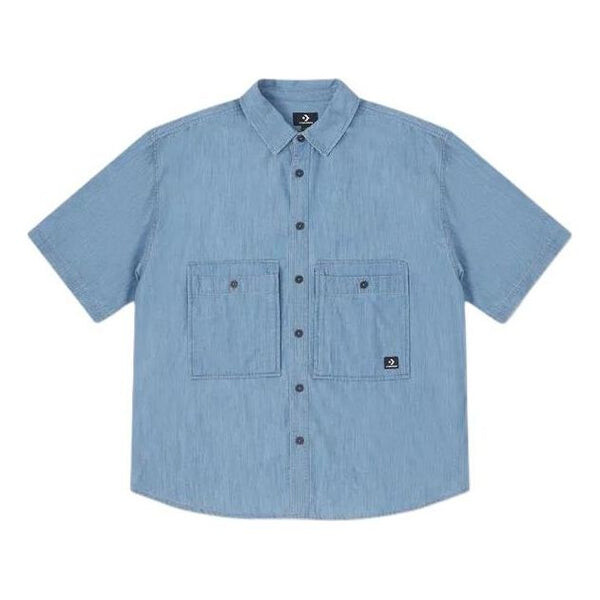 

Рубашка denim wordmark utility shirt 'lt retro blue' Converse, синий