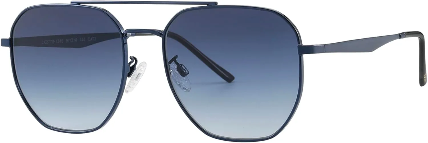 

Солнцезащитные очки JOOX Retro Hexagon Aviator для женщин и мужчин, модные квадратные солнцезащитные очки с защитой от УФ-излучения UV400, Blue/Gradient Blue