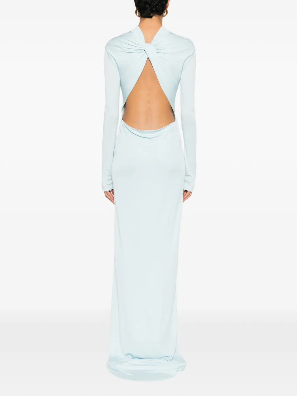 Платье со шлейфом и открытой спиной Tom Ford, синий — фото 4