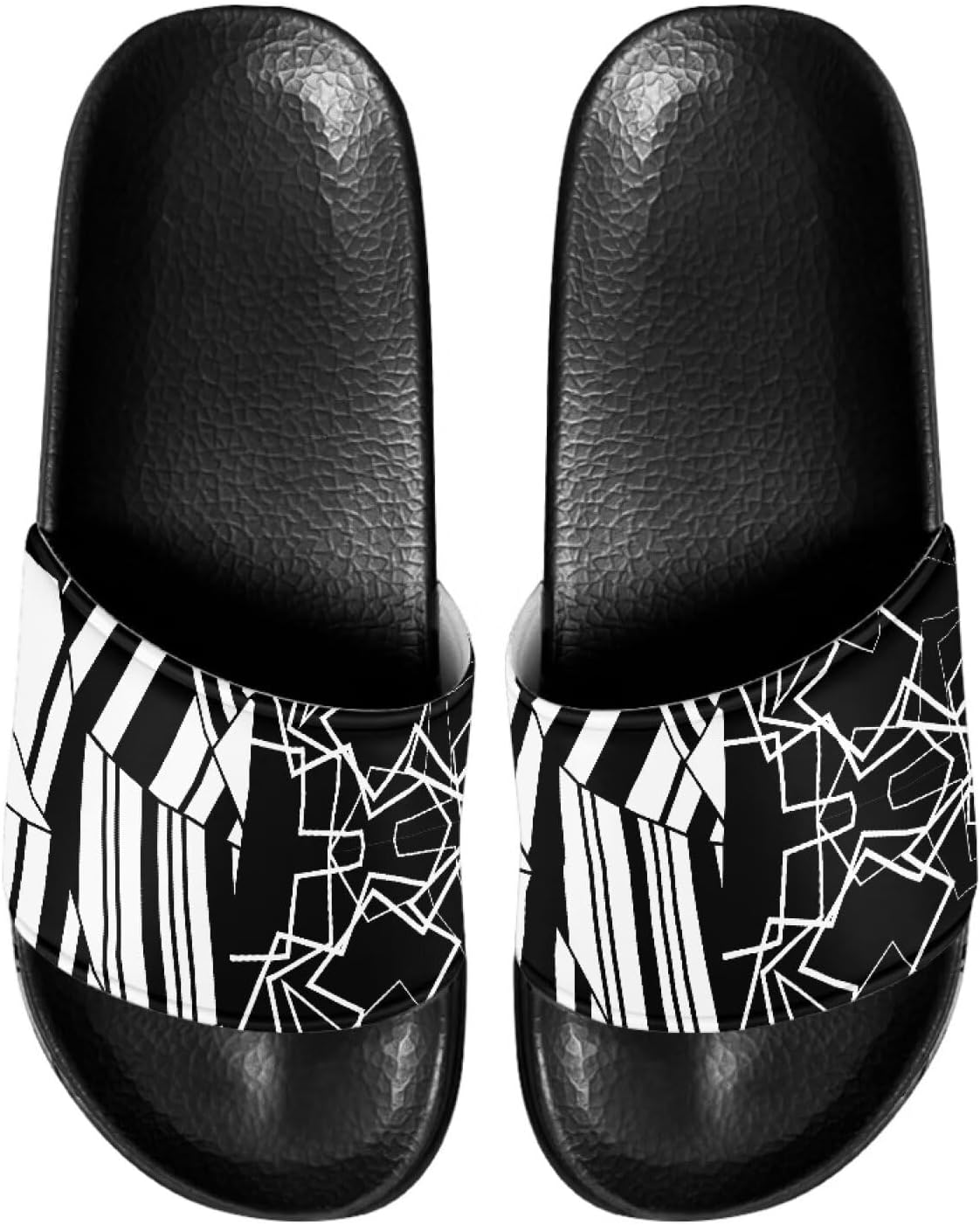 

Мужские Нескользящие сандалии с ЭВА, шлепанцы для бассейна, дома и пляжа, удобные с открытым носком, на плоской подошве, с одной лентой, для душа, с мягкой кожей Psesaysky, Geometry