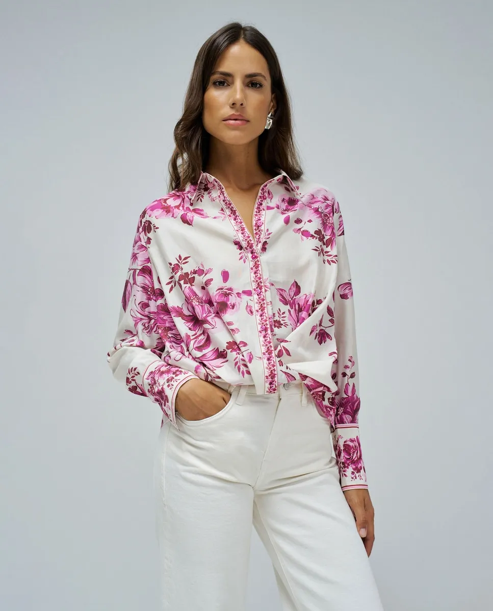 

Женская полосатая блузка Salsa Jeans, белый/розовый