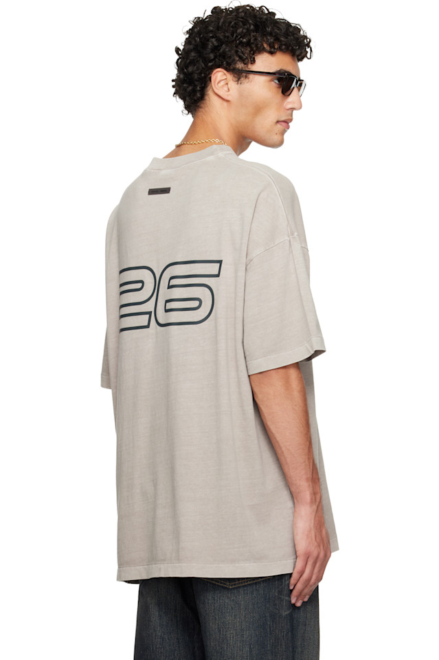 Fear Of God Essentials Серая праздничная футболка в стиле 90-х «страх бога» — фото 3
