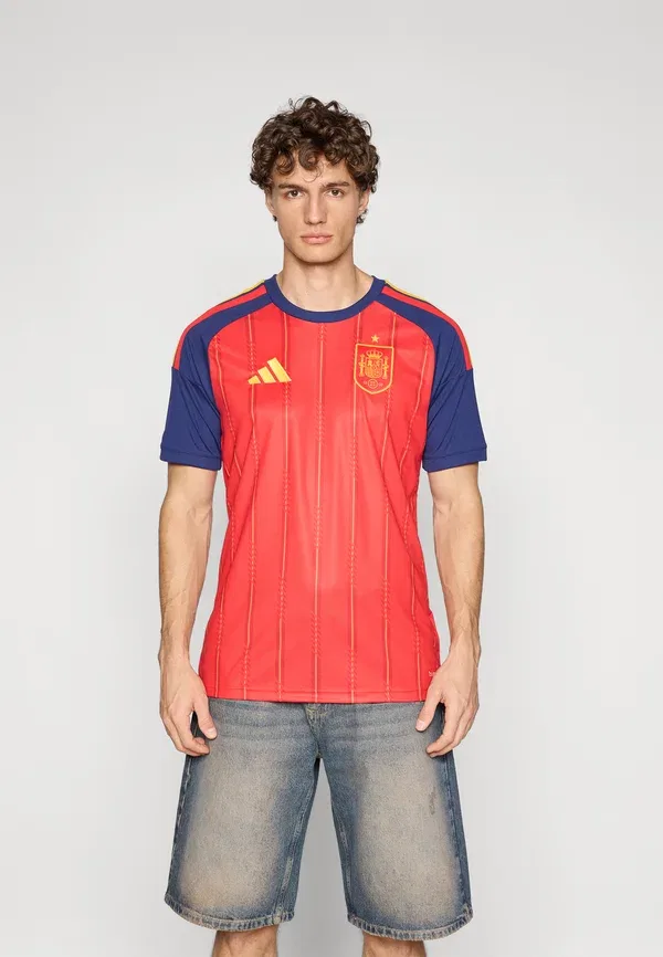 Футболка Spain 26 home national team wear Adidas Performance, ярко-красный
