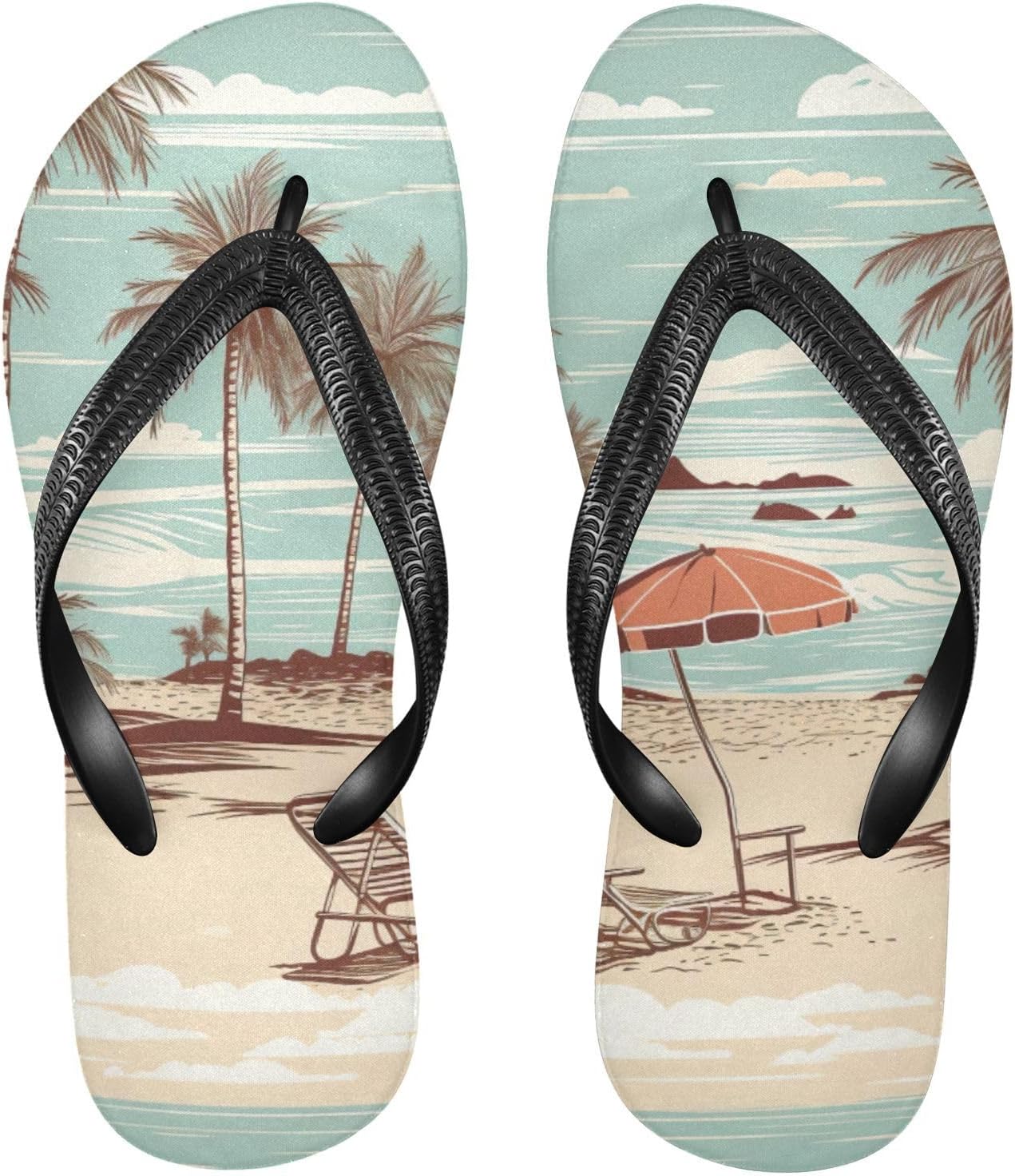 

Сланцы Palm Tropical Beach для пляжа, летние повседневные сандалии для женщин и мужчин Kfbe